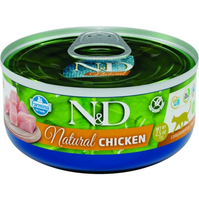 Image de N&amp;D Natural nourriture humide pour chats Poulet 70 gr. par 30 pièces