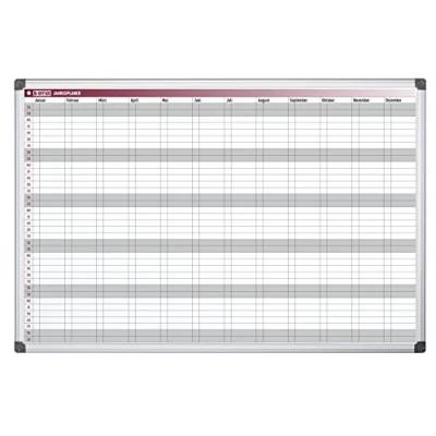 Image de Bi Office Maya Planning annuel magnétique 52 semaines, effaçable à sec, avec marqueurs et aimants, tableau de planification, 90 x 60 cm