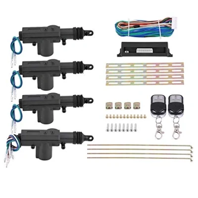 Image de Système de verrouillage centralisé pour voiture, complet 4 portes (1 boîte contrôle, 2 télécommandes, actionneurs porte, 1 fil, set accessoire)