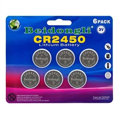 Image de CR2450 3v Lithium Battery Button Coin Cell for Watches calculators LED Candles (6pack)