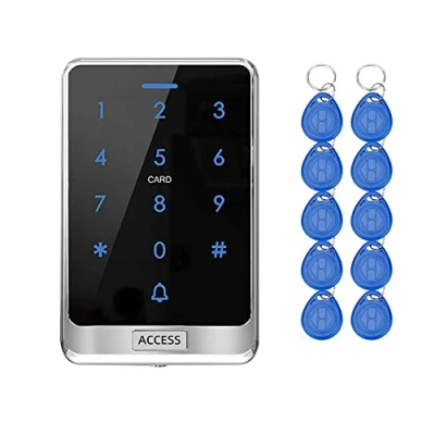 Image de YAVIS IP68 Extérieur étanche RFID Clavier Tactile Système de Contrôle d&#039;accès à la Pluie WG26 / 34 125 KHz Lecteur Carte pour 8000 utilisateurs + 10 pcs EM4100 Porte clés, (X13+10K)
