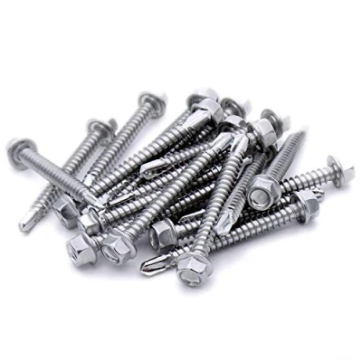 Image de Lot de 10 vis autoforeuses hexagonales en acier inoxydable (A2) n14 x 0,7 (6,3 mm 19 mm)