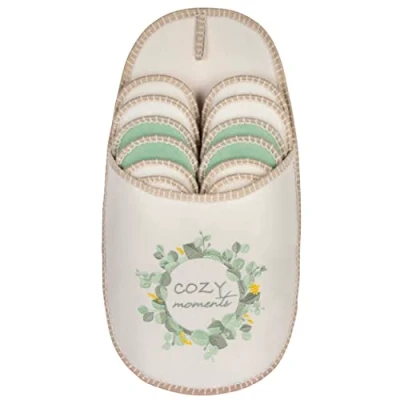 Image de ONVAYA® Lot de 6 paires pantoufles en ABS Cozy Moments Semelle antidérapante Chaussons feutre Pointure 36 45, Moments, 36/45 EU