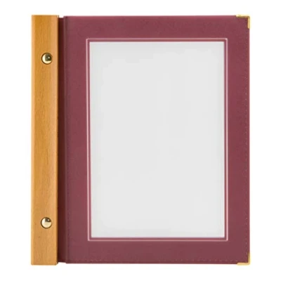 Image de Securit Wood A5 Protège menus, 2 Double Inserts Inclus (présente 4 Pages A5)
