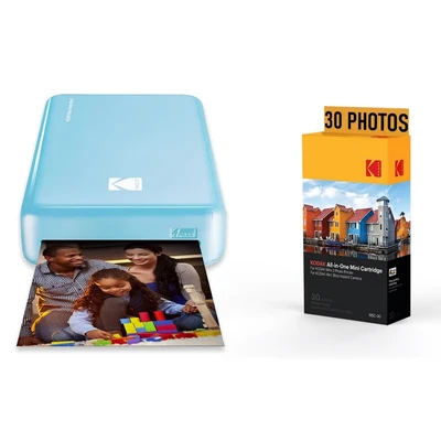 Image de KODAK Pack Imprimante Photo Printer PM220 et cartouche MSC30 Photos 5.4 * 8.6 cm, WIFI, Compatible avec iOS Android Bleu Neuf
