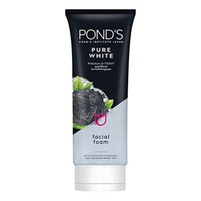 Image de Pond’s Pure White Mousse nettoyante et éclaircissante pour le visage avec charbon actif + vitamine B3 (50 grammes)