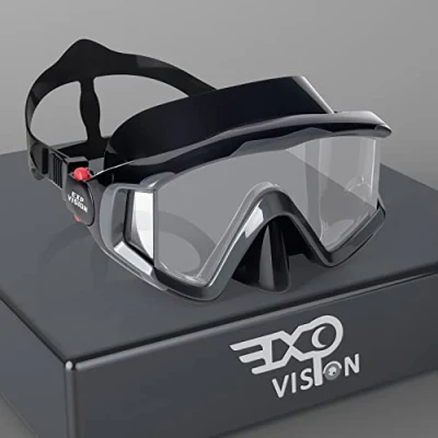 Image de Pano 3 Masque de plongée pour adulte avec vue sur fenêtre en verre trempé Lunettes natation qualité supérieure cache nez la apnée et