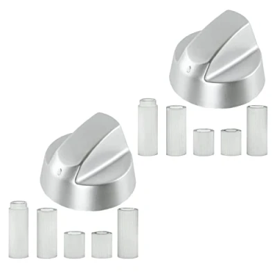 Image de spares2go cadran de contrôle/pour AEG Four et Plaques Cuisson (Argent, Lot 1,2,3,4,5 ou 6 + Adaptateurs) Pack Quantity: 2