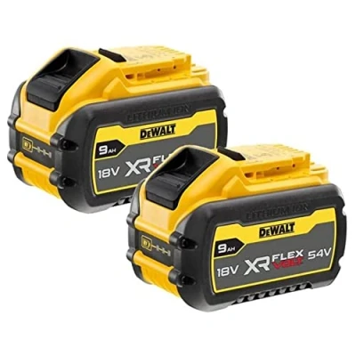 Image de DeWalt XR FLEXVOLT DCB547 Lot de 2 batteries 9 Ah et 18 V Jaune