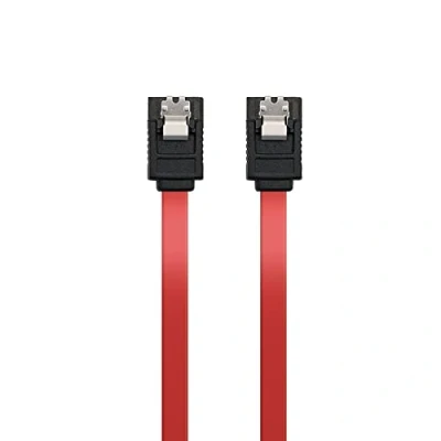 Image de Ewent EC1512 Câble SATA III, Vitesse 6 Gbits avec Clips en métal, L Type Rouge 70 cm
