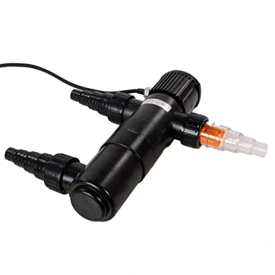 Image de Aquaforte Guv 211 Uv C, max. Teich 12 m3, Durchfluss 1,7 m3Stunde, 11 Watt, Gehäuse mit Quick Lock Anschluss, Ausgestattet 3 Anschlüssen: Schlauchnippel 20253240 mm Und Schauglas