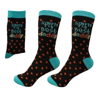 Image de SHATCHI Novelty, Tout Simplement Les Meilleures Chaussettes Papa Homme, Noir Et Bleu, Taille Unique