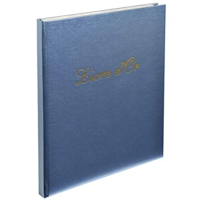 Image de Exacompta Réf. 984E 1 Livre d&#039;or Shiny Irisé Format carré 21 x 19 cm Tranche Or avec titre 140 pages blanches unies 4 coloris aléatoires : Bleu argent nuit Cuivre