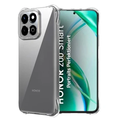 Image de FDHYFGDY Coque pour Honor 200 Smart Case,Coque de téléphone Transparente en Silicone résistant aux Chocs, Protection TPU Souple Transparent