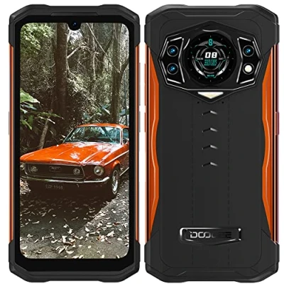 Image de DOOGEE Telephone Portable Incassable, S98 (2022) 6.3&quot; FHD+ Helio G96 8 Go+256 Go Android 12, Caméra 64MP et de Vision Nocturne IR 20MP 6000 mAh Affichage arrière, Antichoc/Étanche Orange