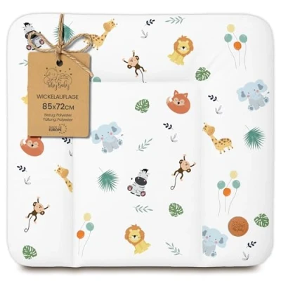 Image de Matelas a langer bebe 85x72 cm table à pour bébé avec plan, tapis imperméable facile nettoyer poser sur une machine laver ou commode Hemnes Malm Safari