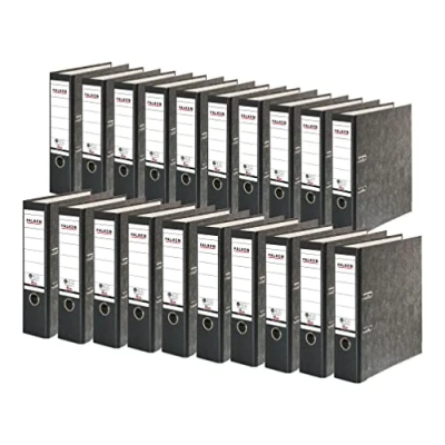 Image de Exacompta Falken Réf. 80024136005F 1 Classeur à levier Papier marbré A4 RECYCLING Gris dos noir