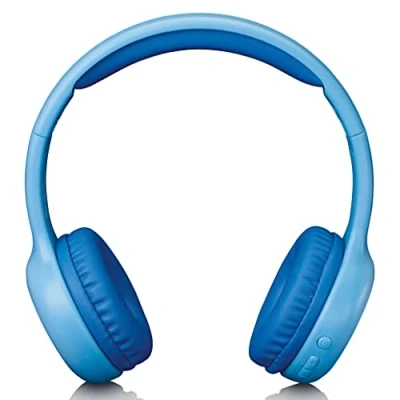 Image de Lenco HPB 110 Casque Bluetooth pour Enfant 5.0 85 DB Limitation du Volume Batterie intégrée 250 mAh Fonction Mains Libres Micro USB Pliable avec Autocollants Bleu