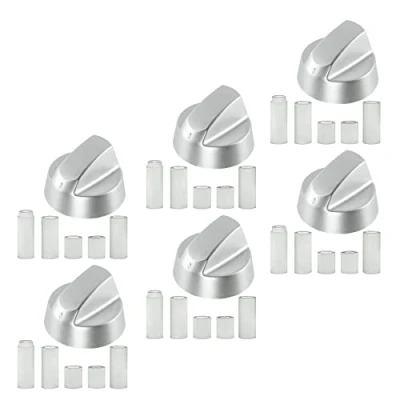 Image de spares2go cadran de contrôle/pour AEG Four et Plaques Cuisson (Argent, Lot 1,2,3,4,5 ou 6 + Adaptateurs) Pack Quantity: