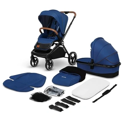 Image de LIONELO Mika poussette enfant compacte 2en1, nacelle, canne, cosy, un habillage de pluie, une moustiquaire, chauffe pieds, compact, pousette bebe complet