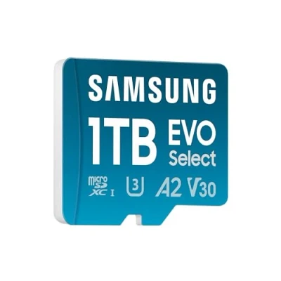 Image de Samsung Carte mémoire microSDXC, Evo Select MB ME1T0SA/EU, 1 to, Vitesse de Lecture 160 Mo/s¹, fournie avec Adaptateur SD