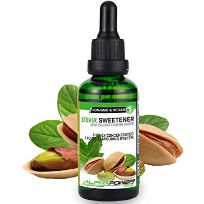 Image de ALPHAPOWER FOOD Stévia Gouttes de pistache arôme alimentaire naturel I Édulcorant Liquide très concentré 1 x 50 ml. flavour Stevia drops, Flavdrops