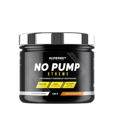 Image de Superset Nutrition No Pump Xtreme (420gr) Pre Workout en poudre Booster puissant pré entraînement, 3,3 g de Créatine, Bêta alanine, L citrulline, Caféine Fatigue maîtrisée Long Island IceTea