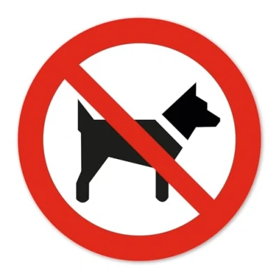 Image de Autocollant d&#039;interdiction P021 : la présence de chiens est interdite selon norme DIN EN ISO 7010 I Avertissement sécurité Ø 10 cm hin821