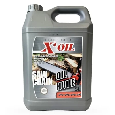 Image de X&#039;OIL Huile Chaîne Tronçonneuse Pour Chaînes et Guides Haute Performance Anti Usure Super Filante Indice Viscosité 97 Cinématique de 100mm²/s à 40C Bidon 5 L