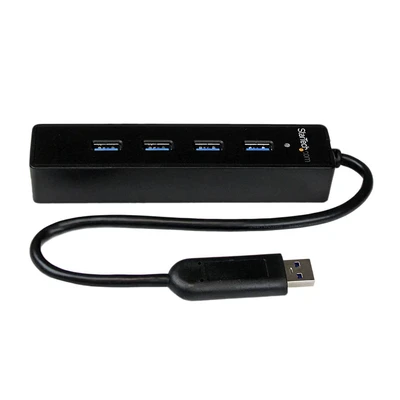 Image de StarTech.com Hub USB 3.0 portable à 4 ports avec câble intégré 5Gbps Noir Neuf