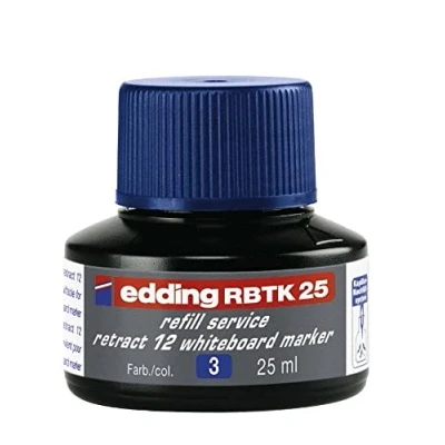Image de edding RBTK 25 recharge d&#039;encre bleu ml avec système capillaire, idéal pour une propre et simple du marqueur whiteboard retract 12