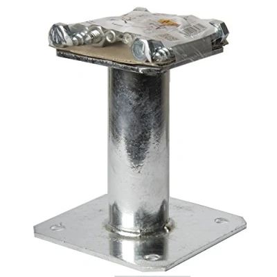 Image de Simpson strong Tie KITFIXPPA100 kit pied de poteau fixe &quot;prêt à fixer&quot; contenu : 1 x PPA100 + 4 WA10078 LAG10080