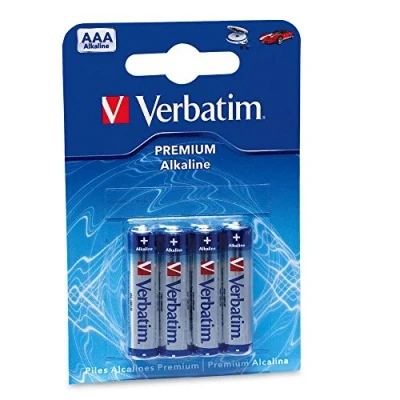 Image de VERBATIM Piles alcalines AAA Premium I 1,5V LR03 Micro Batteries pour lecteur MP3, appareil photo, télécommande, rasoir et autres pile alcaline 4 pièces