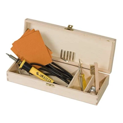 Image de Pebaro 0285 Set Brandmal dans Une Belle boîte écrire, Dessiner et brûler sur Bois, Cuir liège,