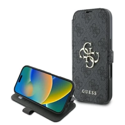 Image de Étui Guess pour iPhone 16 Pro Max 6.9 noir étui avac rabat 4G Metal Logo Neuf