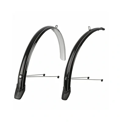 Image de POLISPORT 8628100001 Garde Boue Avant et arrière modèle Towny 2 pièces pour vélos de Trekking urbains avec Roues 26&quot; Couleur Noir