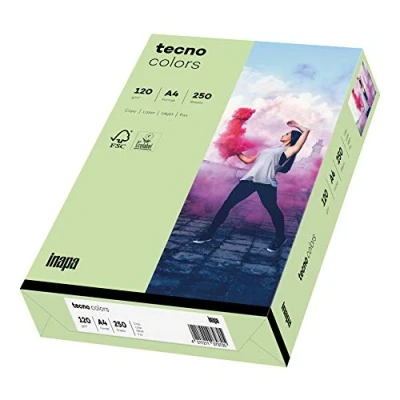 Image de inapa Tecno Colors Lot de 250 feuilles papier coloré 120 g/m² Vert moyen Format A4