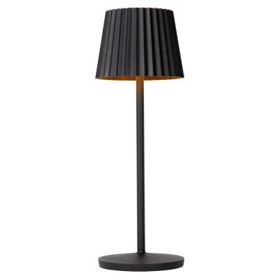 Image de Lucide JUSTINE Lampe de table Extérieur Rechargeable Batterie LED Dim. 1x2W 2700K IP54 Avec station charge sans fil Noir