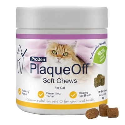 Image de ProDen PlaqueOff Bouchées moelleuses Soft Chews pour Chats Aider à éliminer la Mauvaise Haleine, Plaque et Le Tartre.