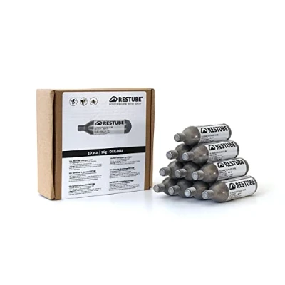 Image de Cartouches de CO2 Rechange Restube pour Bouée Sauvetage Gonflable Lot 10 Capsules à Air Comprimé 16g Étanches Aide la Flottaison