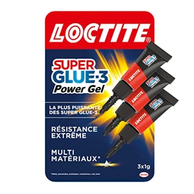 Image de Loctite Super Glue 3 Power gel mini Dose, colle forte enrichie en caoutchouc, dose de ultra résistante, séchage immédiat, transparente, lot tubes 1 g