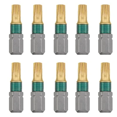 Image de kwb jeu d&#039;embouts en titane de 10 embouts Torx T 25 mm, universel, tournevis, hexagonal 1/4 pouce extérieur