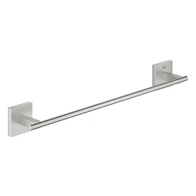 Image de GROHE Start Cube Barre Porte serviettes 450mm, Fixations Cachées, Métal, A coller avec QuickGlue ou à visser, Chromé, 40987000