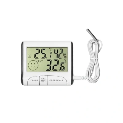 Image de Miratic Station Météo Multifonctionnelle Filaire Thermomètre Intérieur Extérieur qui Mesure de la Température Interne Externe et Niveau d&#039;Humidité Module avec Batterie Incluse