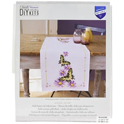 Image de Vervaco Kit de Point Croix compté: Chemin Table: Papillons