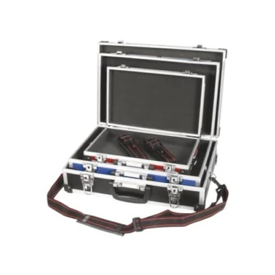 Image de Perel Mallette à outils, en set de 3 pièces, différentes tailles, couleurs, avec bandoulière, verrouillage par clé, 2 clés, aluminium, max. 430 x 290 120 mm