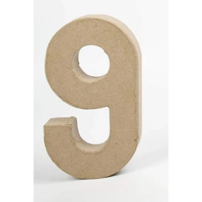 Image de Create Crafts Numéro en Papier mâché, Beige, 20,5cm
