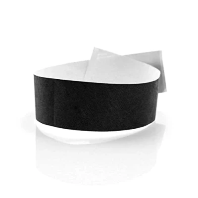 Image de Fun Fan Line 200 unités Bracelets d&#039;identification 19 mm de large en papier tyvek. contrôle numérotés. Non transférable et résistant à l&#039;eau. (Black)