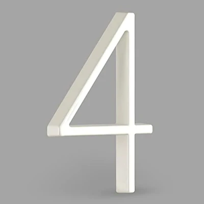 Image de HASWARE Panneau De NuméRo Maison Flottant: 5 Pouce (12cm) Signalisation Porte Moderne Frappant Pour Les Chiffres D&#039;Adresse Rue (4, Blanc)