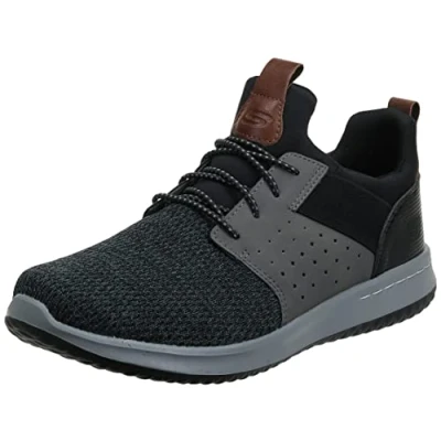 Image de Skechers Homme Coupe Classique Delson Camden Basket, Noir/Gris, 44 EU